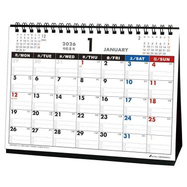 2026年1月始まりカレンダー 卓上 月曜始まり ACL-560