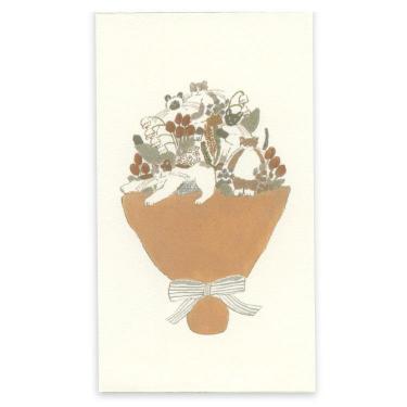 ぽち袋 トビマツショウイチロウ 猫花束 5枚入り