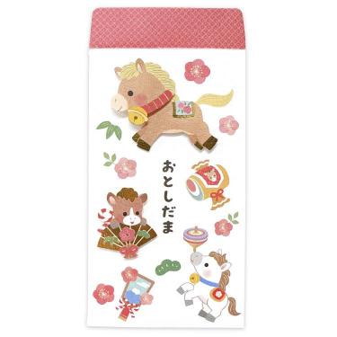 ハンドメイド年賀ぽち袋 午 KAP-326 3枚入り