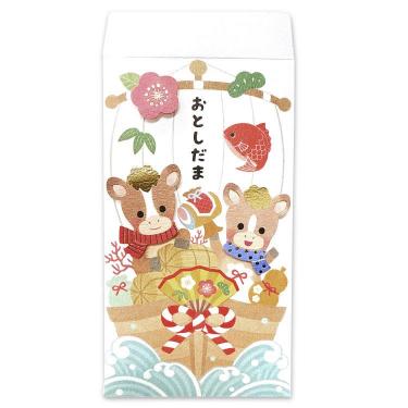 ハンドメイド年賀ぽち袋 午 KAP-328 3枚入り