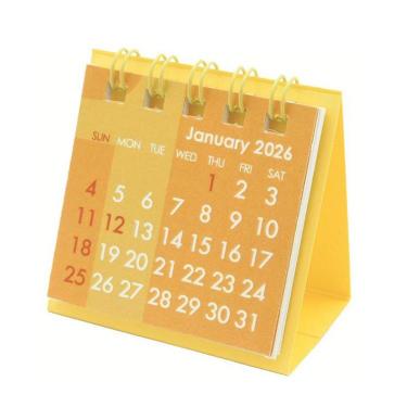 2026年1月始まりカレンダー 卓上 ミニミニ イエロー