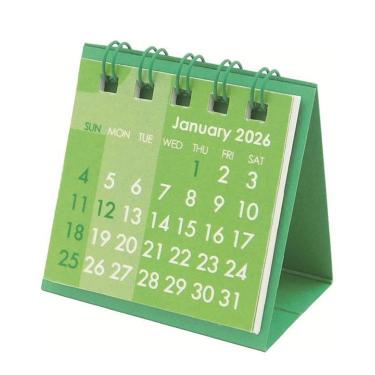 2026年1月始まりカレンダー 卓上 ミニミニ グリーン