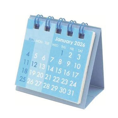 2026年1月始まりカレンダー 卓上 ミニミニ ブルー