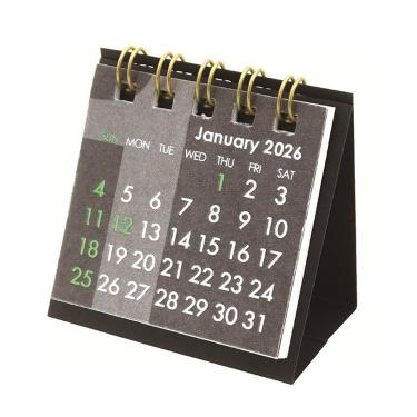 2026年1月始まりカレンダー 卓上 ミニミニ ブラック
