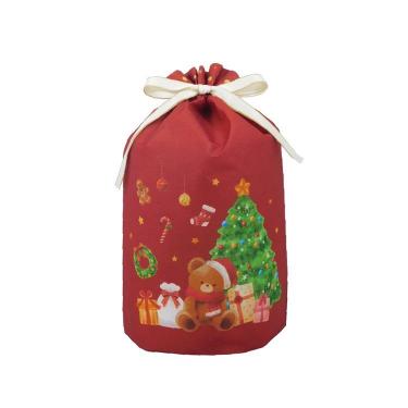 クリスマスギフトバッグ M ベア レッド