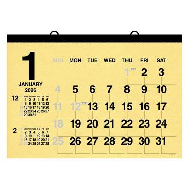 2026年1月始まりカレンダー 壁掛け A2 クラフト