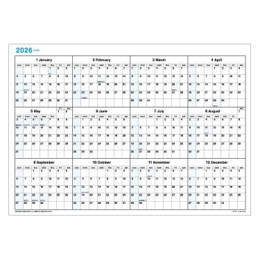 2026年1月始まりカレンダー 壁掛け A3 ブロックプランナー