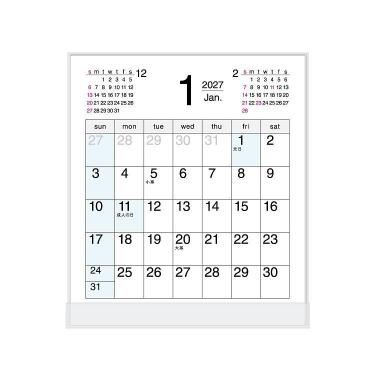 2027年1月始まりカレンダー 卓上 CD ブルーポイント
