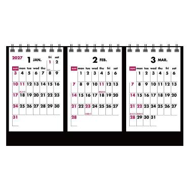 2027年1月始まりカレンダー 卓上 クォーター