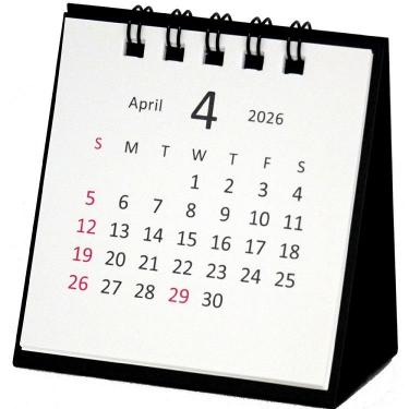 2026年4月始まりカレンダー 卓上 タイニー アイボリー