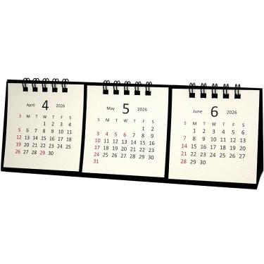 2026年4月始まりカレンダー 卓上 タイニー 3マンス アイボリー