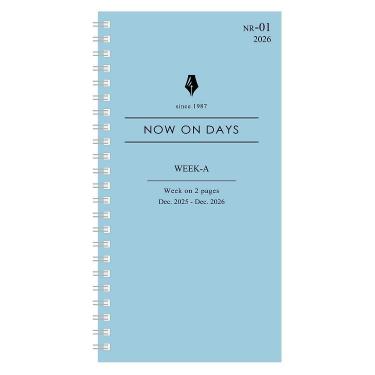 2025年12月始まり手帳 週間ブロック B7変形 NR-01 ライトブルー