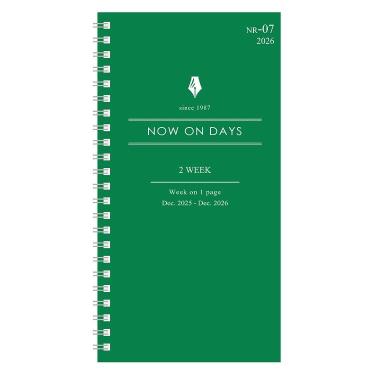 2025年12月始まり手帳 週間ブロック B7変形 NR-07 グリーン