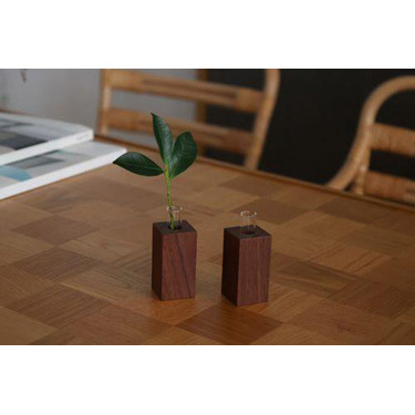 神棚の里 モダン神具 榊立て ウォールナット 1対