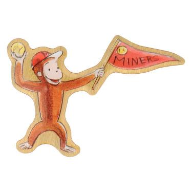 ピンバッジ おさるのジョージ ベースボール・フラッグ【ロフト限定】