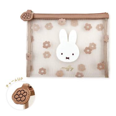 フラットポーチ チェリーフルール ベージュ ミッフィー