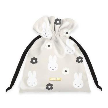 巾着 ミッフィー モノクロシリーズ アイボリー