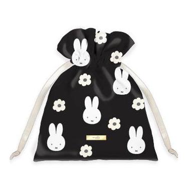 巾着 ミッフィー モノクロシリーズ ブラック