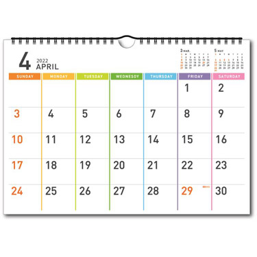 ２０２２年４月始まりカレンダー 壁掛 ａ３ ベーシック ステーショナリー ロフト公式通販サイト Loft
