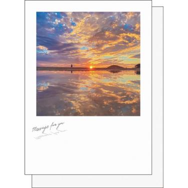 シアーポストカード 父母ケ浜で見た 夕焼けのリフレクション