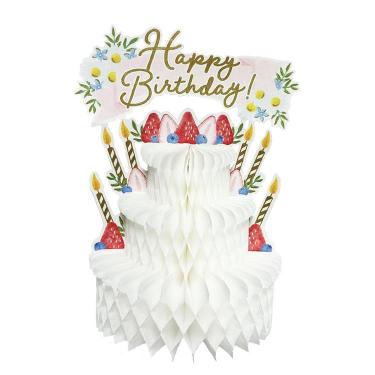 バースデーカード ハニカム ケーキ ラウンド