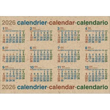 2026年1月始まりカレンダー 壁掛け B3 DAYSTATION ポスター