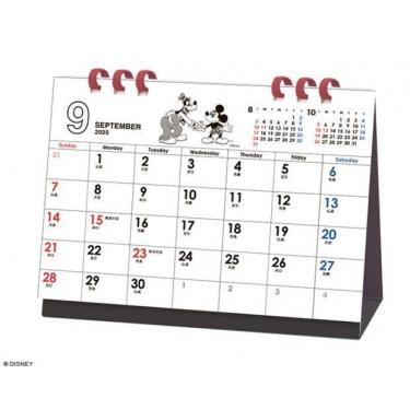 2025年9月始まりカレンダー 卓上 ディズニー ヴィンテージ ミッキーマウス エコタイプ
