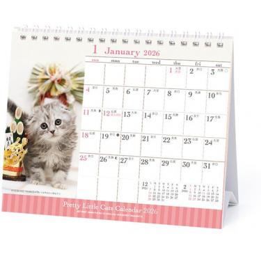 2026年1月始まりカレンダー 卓上 仔猫