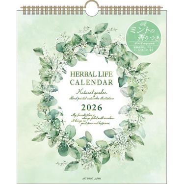 2026年1月始まりカレンダー 壁掛け 30角 ハーバルライフ ミントの香り付き