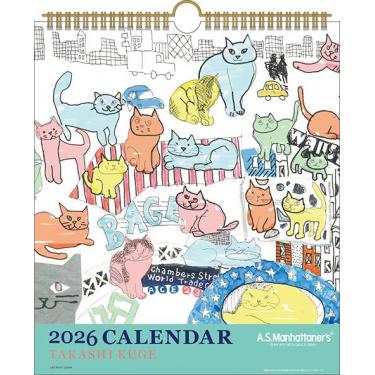 2026年1月始まりカレンダー 壁掛け 30角 マンハッタナーズ 久下貴史