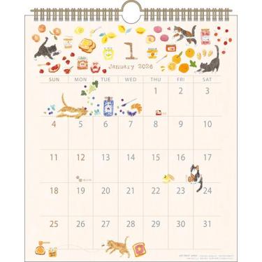 2026年1月始まりカレンダー 壁掛け 30角 いわぶちさちこ