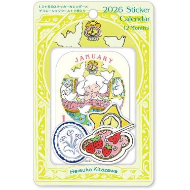 2026年1月始まりカレンダー 壁掛け ステッカー 北澤平祐
