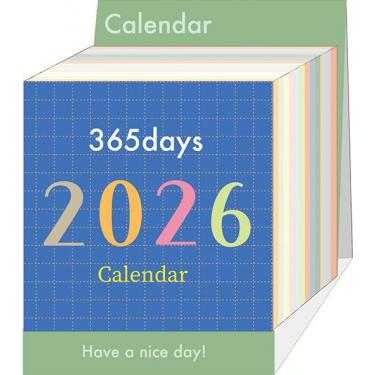 2026年1月始まり 日めくりカレンダー ミニチュア カラフル文字