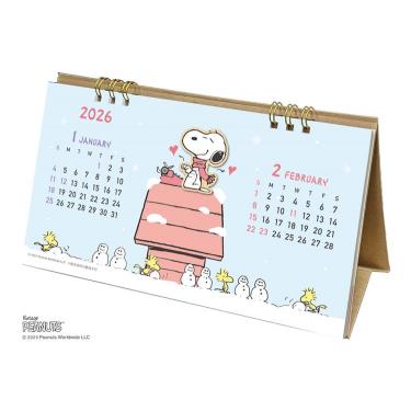 2026年1月始まりカレンダー 卓上 ウッドパーツ PEANUTS