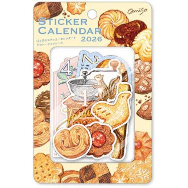 2026年1月始まりカレンダー 壁掛け ステッカー omiso