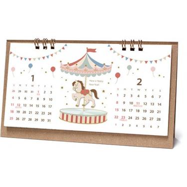 2026年1月始まりカレンダー 卓上 ウッドパーツ