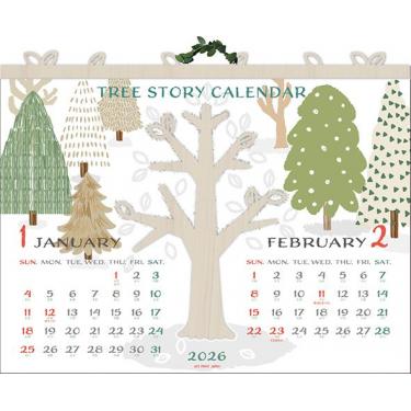 2026年1月始まりカレンダー 壁掛け Tree ストーリー