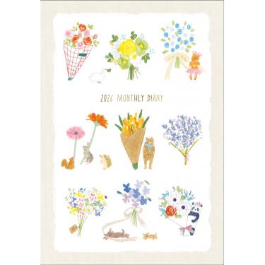 2025年10月始まり 月間 A6 ファミリーダイアリー いわぶちさちこ