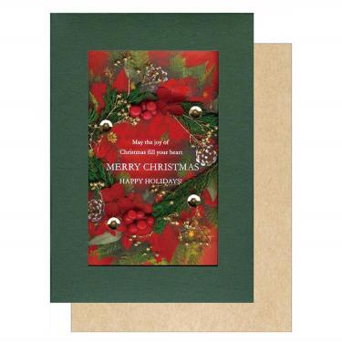 クリスマス ハーバリウムカード グリーン