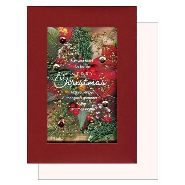 クリスマス ハーバリウムカード レッド