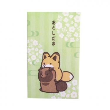 年賀ポチ袋 おとしだま タヌキとキツネ 3枚入り【ロフト限定】