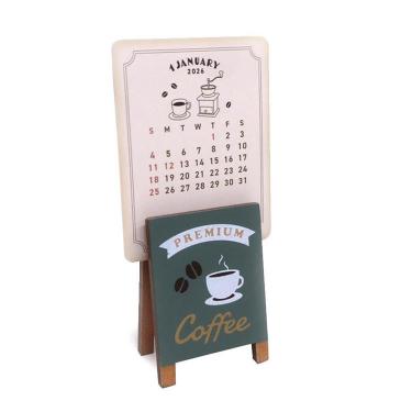 2026年1月始まり 卓上 ウッドクリップカレンダー コーヒー【ロフト限定】