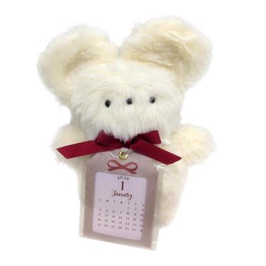 2026年1月始まり 卓上 ぬいぐるみカレンダー バニラ【ロフト限定】