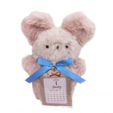 2026年1月始まり 卓上 ぬいぐるみカレンダー ピーチ【ロフト限定】