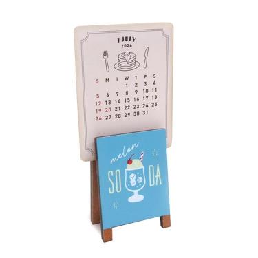 2026年1月始まり 卓上 ウッドクリップカレンダー メロンソーダ【ロフト限定】