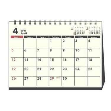 2026年4月始まりカレンダー 卓上 A6 横 DAY STATION ベーシック