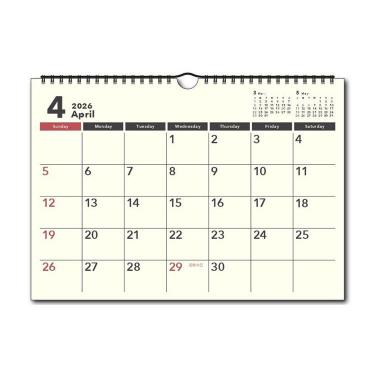 2026年4月始まりカレンダー 壁掛け A4 DAY STATION ベーシック