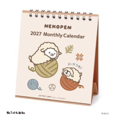 2027年カレンダー 卓上 LINEハンドメイド ねこぺん日和