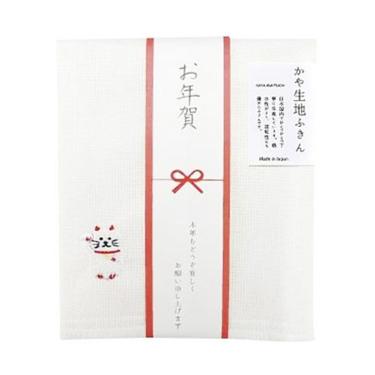 ご挨拶かや生地ふきん 30×30cm 招き猫
