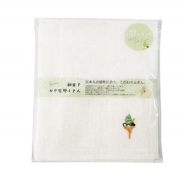 かや生地ふきん 和菓子 30×30cm 抹茶そふとくりーむ